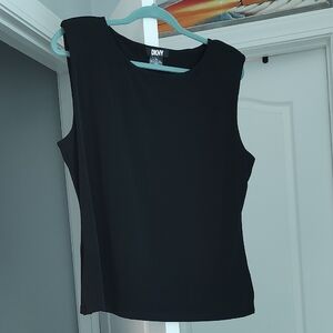 DKNY Black Fitted Sleeveless Tank Top